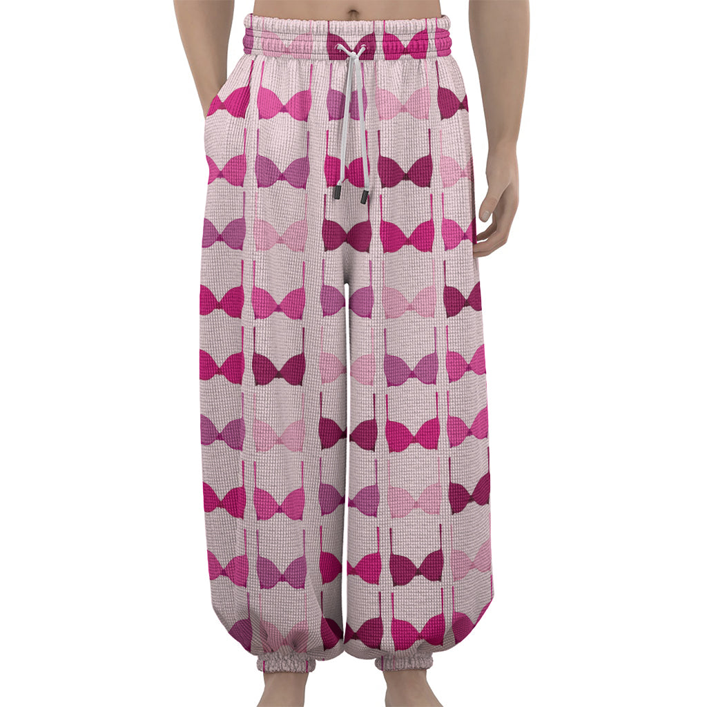 Pink Bra Breast Cancer Pattern Print Lantern Pants