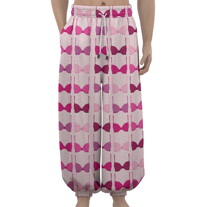 Pink Bra Breast Cancer Pattern Print Lantern Pants