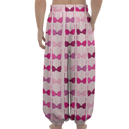 Pink Bra Breast Cancer Pattern Print Lantern Pants