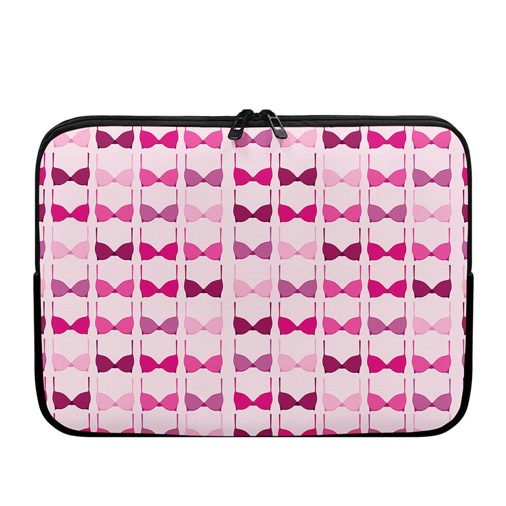 Pink Bra Breast Cancer Pattern Print Laptop Sleeve