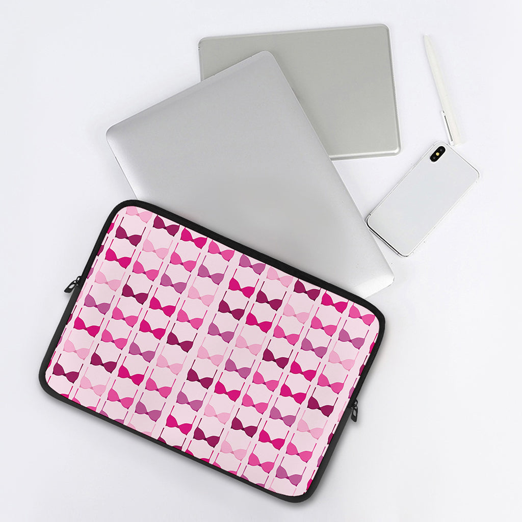 Pink Bra Breast Cancer Pattern Print Laptop Sleeve