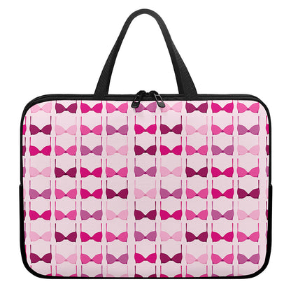Pink Bra Breast Cancer Pattern Print Laptop Sleeve With Handle