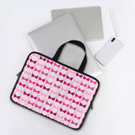 Pink Bra Breast Cancer Pattern Print Laptop Sleeve With Handle