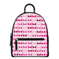 Pink Bra Breast Cancer Pattern Print Leather Backpack