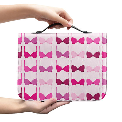 Pink Bra Breast Cancer Pattern Print Leather Bible Cover