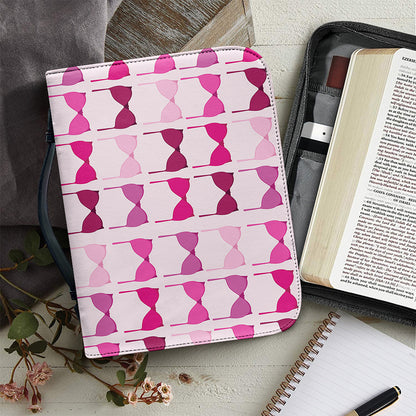 Pink Bra Breast Cancer Pattern Print Leather Bible Cover