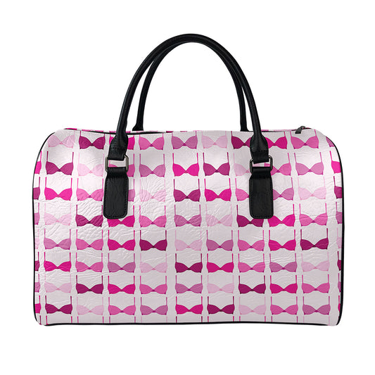 Pink Bra Breast Cancer Pattern Print Leather Duffle Bag
