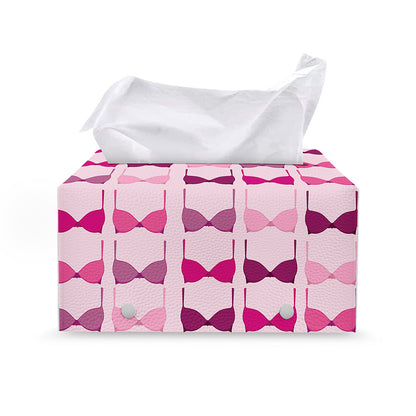 Pink Bra Breast Cancer Pattern Print Leather Tissue Box Cover