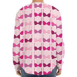 Pink Bra Breast Cancer Pattern Print Long Sleeve Baseball Jersey