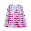 Pink Bra Breast Cancer Pattern Print Long Sleeve Short Coat