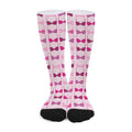 Pink Bra Breast Cancer Pattern Print Long Socks