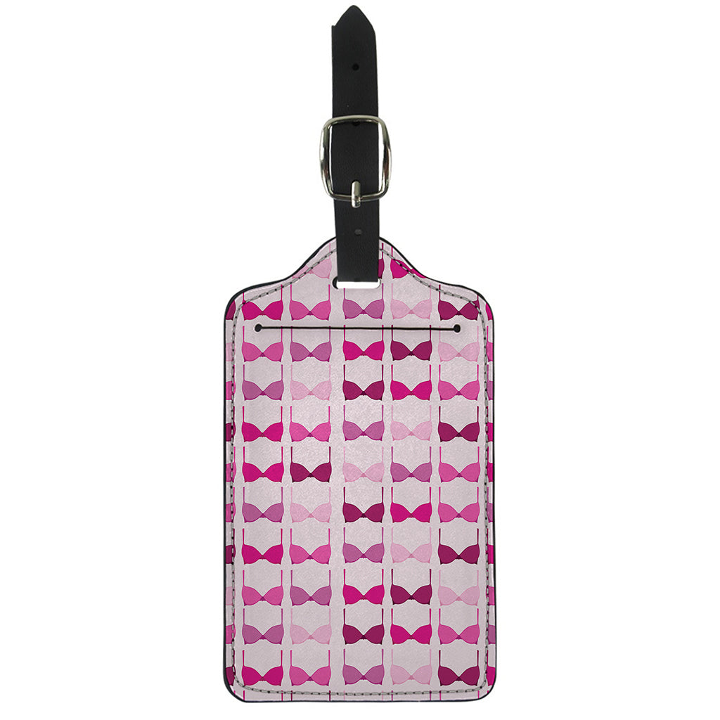 Pink Bra Breast Cancer Pattern Print Luggage Tag