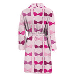 Pink Bra Breast Cancer Pattern Print Men's Bathrobe
