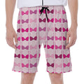 Pink Bra Breast Cancer Pattern Print Men's Beach Shorts