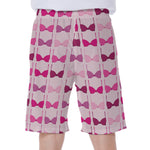 Pink Bra Breast Cancer Pattern Print Men's Beach Shorts