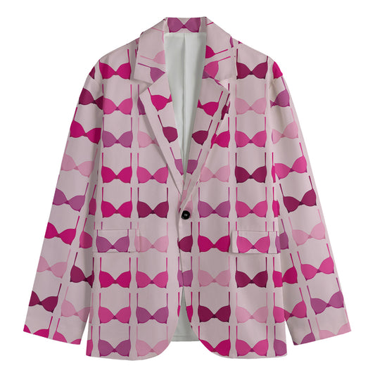 Pink Bra Breast Cancer Pattern Print Men's Blazer