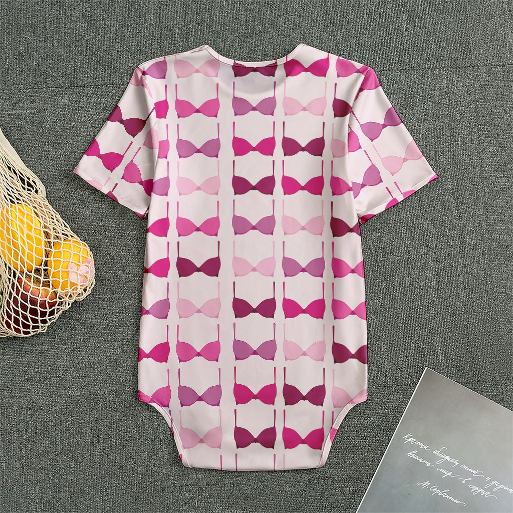 Pink Bra Breast Cancer Pattern Print Men's Bodysuit