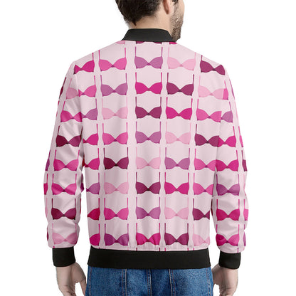 Pink Bra Breast Cancer Pattern Print Men's Bomber Jacket
