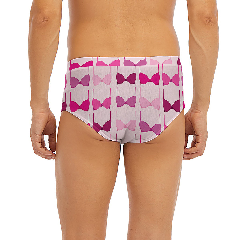 Pink Bra Breast Cancer Pattern Print Men's Briefs