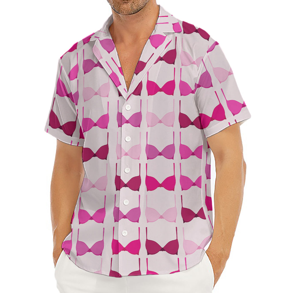 Pink Bra Breast Cancer Pattern Print Men's Deep V-Neck Shirt