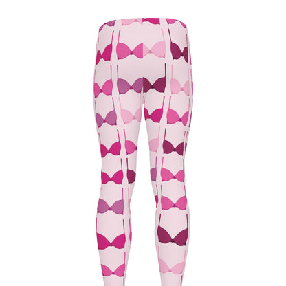 Pink Bra Breast Cancer Pattern Print Men's leggings