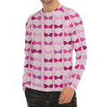 Pink Bra Breast Cancer Pattern Print Men's Long Sleeve Rash Guard