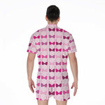 Pink Bra Breast Cancer Pattern Print Men's Rompers