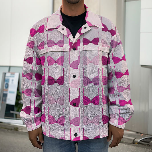 Pink Bra Breast Cancer Pattern Print Men's Shirt Jacket