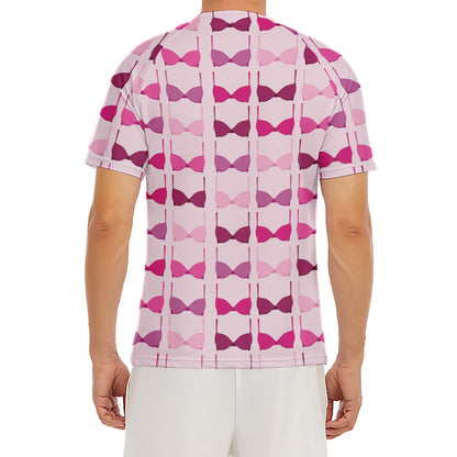 Pink Bra Breast Cancer Pattern Print Men's Short Sleeve Rash Guard
