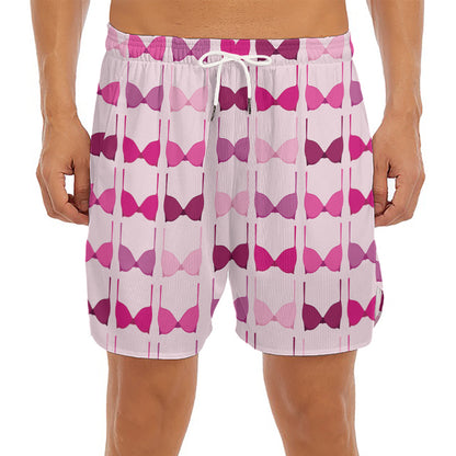 Pink Bra Breast Cancer Pattern Print Men's Split Running Shorts