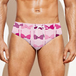 Pink Bra Breast Cancer Pattern Print Men's Swim Briefs