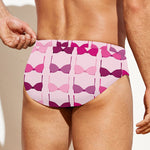 Pink Bra Breast Cancer Pattern Print Men's Swim Briefs