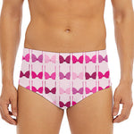 Pink Bra Breast Cancer Pattern Print Men's Triangle Swim Briefs