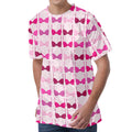 Pink Bra Breast Cancer Pattern Print Men's Velvet T-Shirt