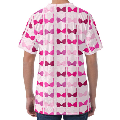 Pink Bra Breast Cancer Pattern Print Men's Velvet T-Shirt