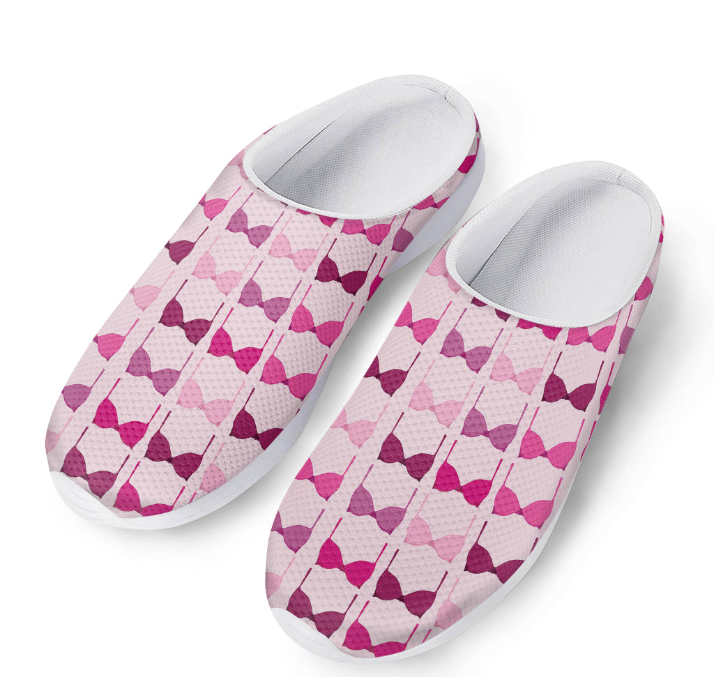 Pink Bra Breast Cancer Pattern Print Mesh Casual Shoes