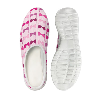 Pink Bra Breast Cancer Pattern Print Mesh Casual Shoes
