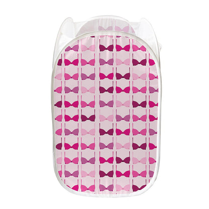 Pink Bra Breast Cancer Pattern Print Mesh Laundry Hamper