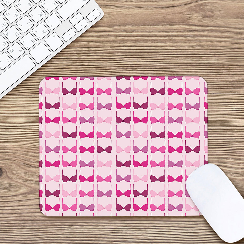 Pink Bra Breast Cancer Pattern Print Mouse Pad