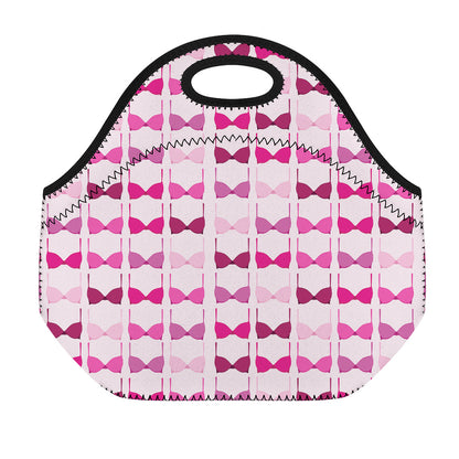 Pink Bra Breast Cancer Pattern Print Neoprene Lunch Bag