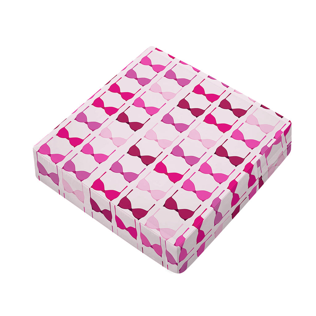 Pink Bra Breast Cancer Pattern Print Outdoor Seat Cushion Cover