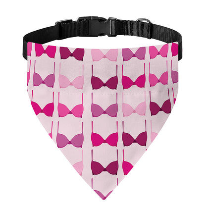 Pink Bra Breast Cancer Pattern Print Over The Collar Dog Bandana