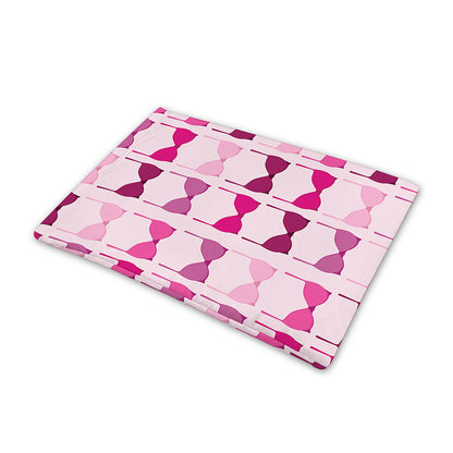 Pink Bra Breast Cancer Pattern Print Pet Cooling Mat Cover