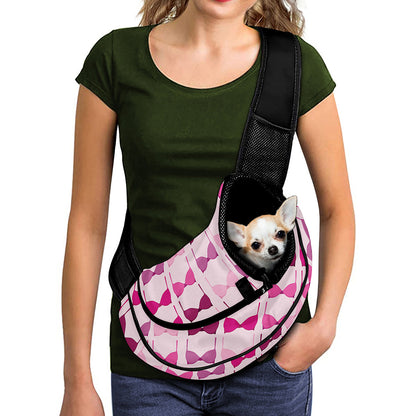 Pink Bra Breast Cancer Pattern Print Pet Sling Carrier