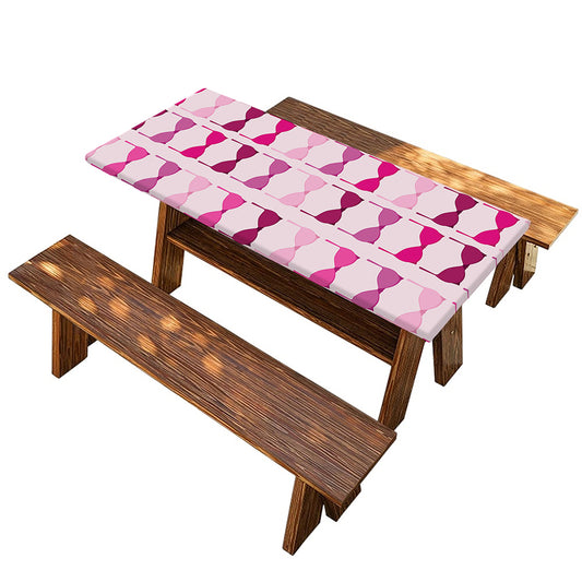 Pink Bra Breast Cancer Pattern Print Picnic Table Cover