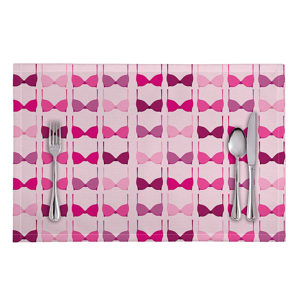 Pink Bra Breast Cancer Pattern Print Placemat