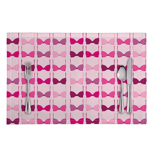 Pink Bra Breast Cancer Pattern Print Placemat