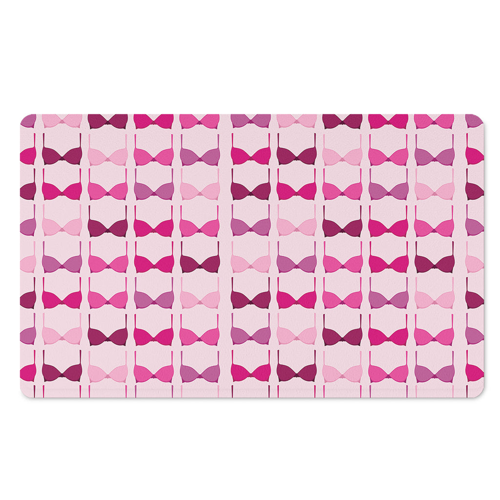 Pink Bra Breast Cancer Pattern Print Polyester Doormat