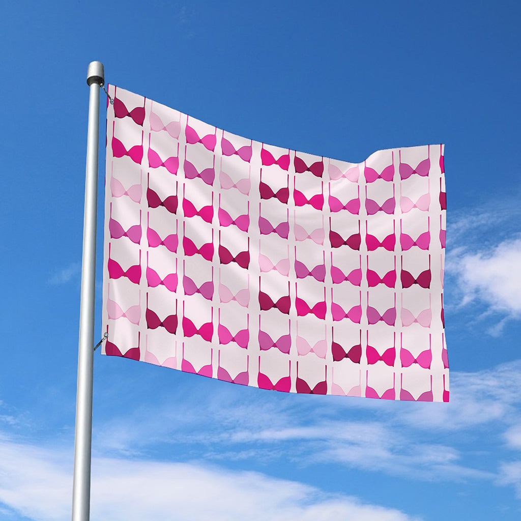 Pink Bra Breast Cancer Pattern Print Polyester Flag