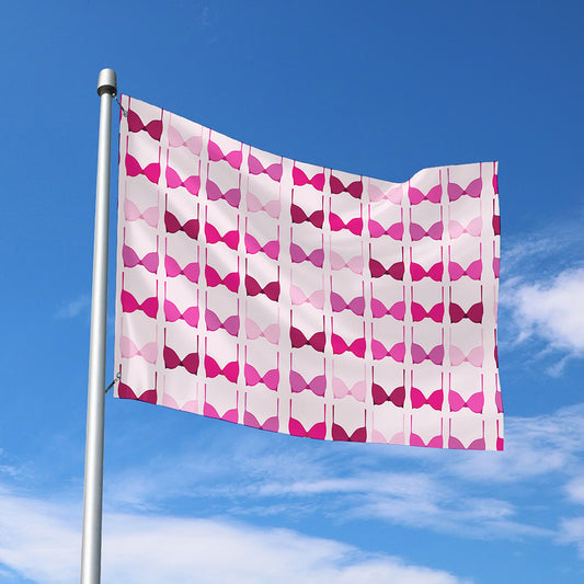 Pink Bra Breast Cancer Pattern Print Polyester Flag